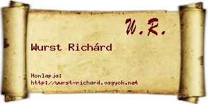 Wurst Richárd névjegykártya