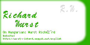 richard wurst business card